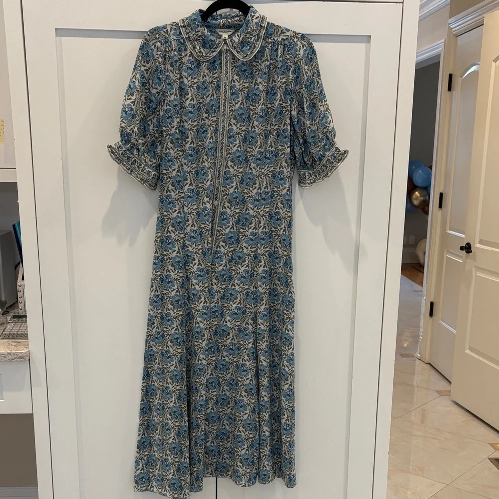 Max studio M Floral Blue Midi Dress - Picture 2 of 6